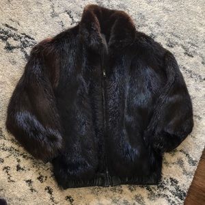 Reversible Genuine Beaver Fur/Leather BomberJacket